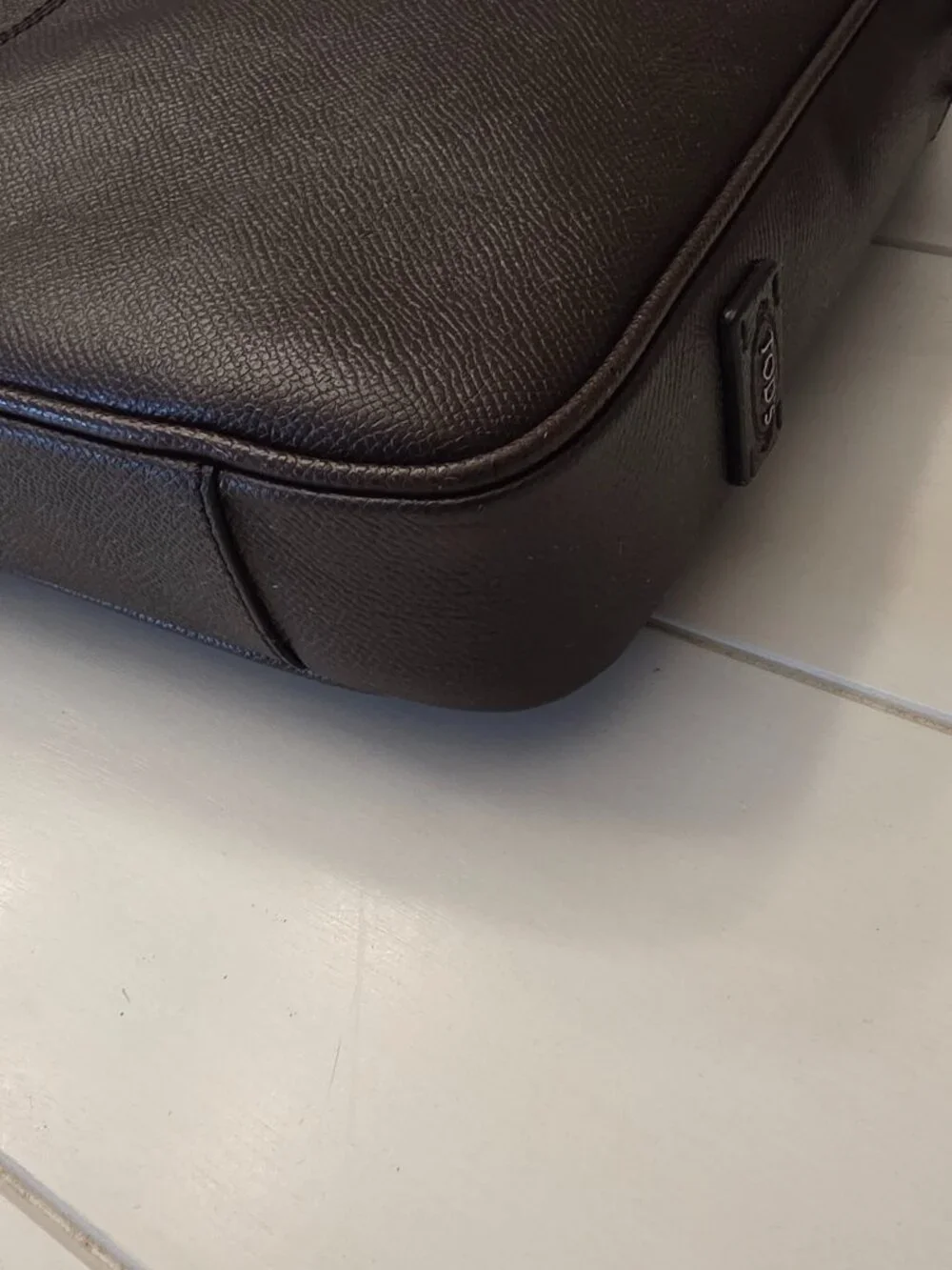 Tod's Cross-Grain Brown Leather Briefcase